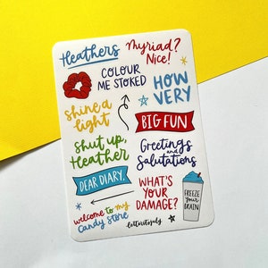 Stickervel Heathers the Musical geïnspireerd