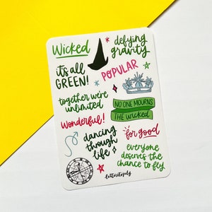 Wicked the Musical Inspired Sticker Sheet