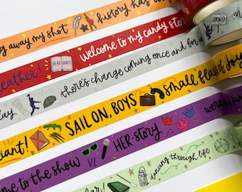 Washi Tape - Musical Theatre Inspired (Journal Scrapbook Supplies, Stagey Theatre Gifts) Newsies, Wicked, Hamilton, Heathers, Six & More