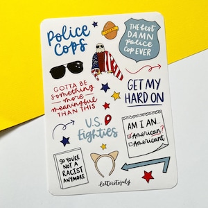 Foglio di adesivi ispirato al musical Police Cops