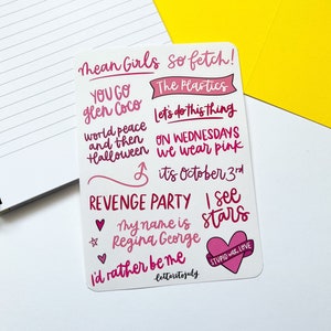 Foglio di adesivi ispirato al musical Mean Girls