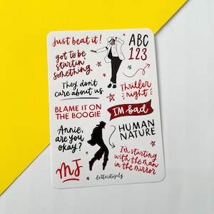 Op MJ the Musical geïnspireerd stickervel