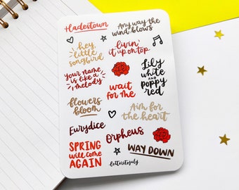 Hadestown Inspired Sticker Sheet