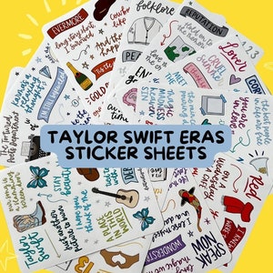 Hojas de pegatinas inspiradas en álbumes/épocas de TS / Diario de gira de las épocas de Swiftie, álbum de recortes, regalos
