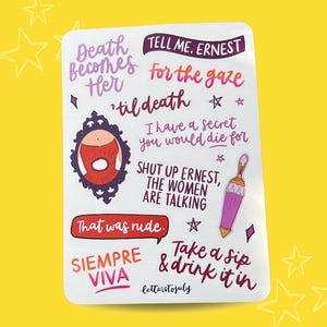 Foglio di adesivi ispirato al musical "La morte ti fa bella"