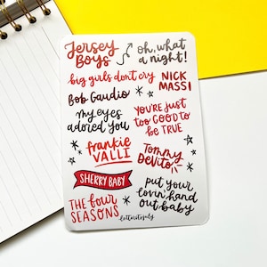 Feuille d'autocollants inspirés de Jersey Boys
