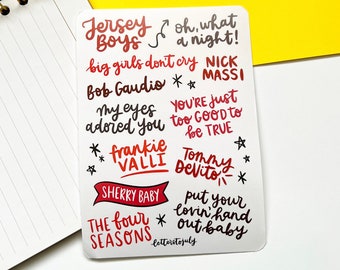 Jersey Boys Inspired Sticker Sheet