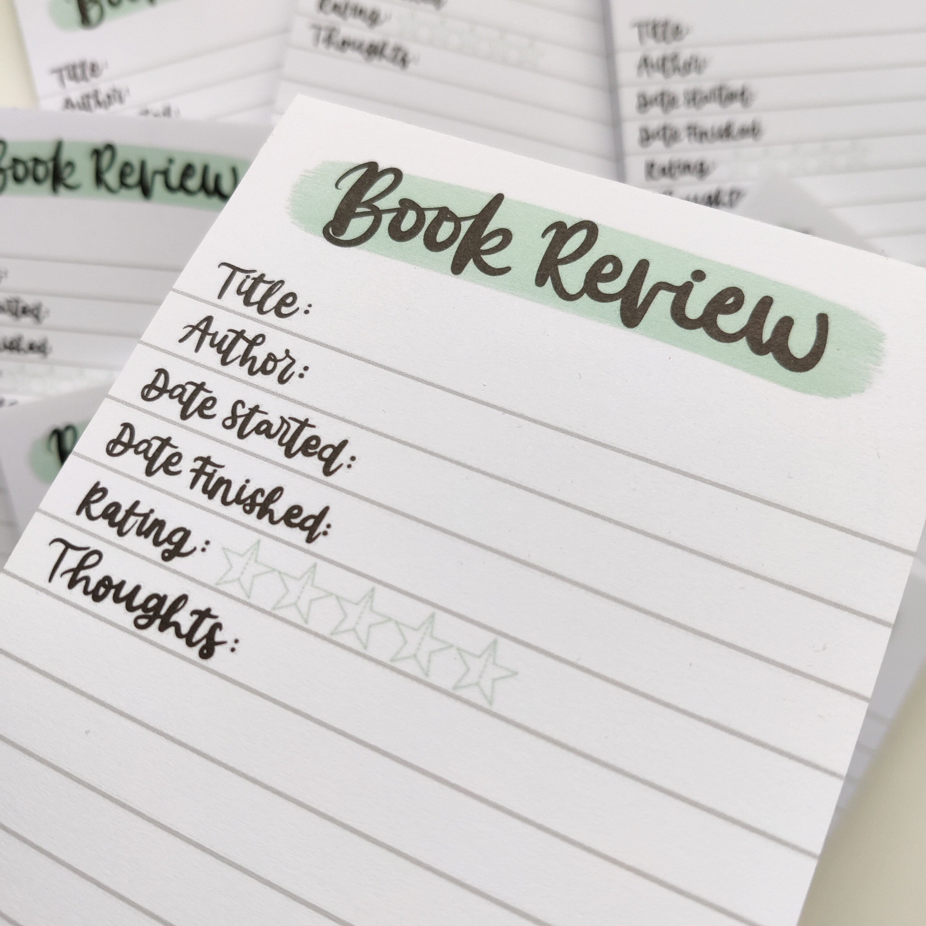 A6 Book Review Notepad 50 Pages Book Journal Reading Etsy