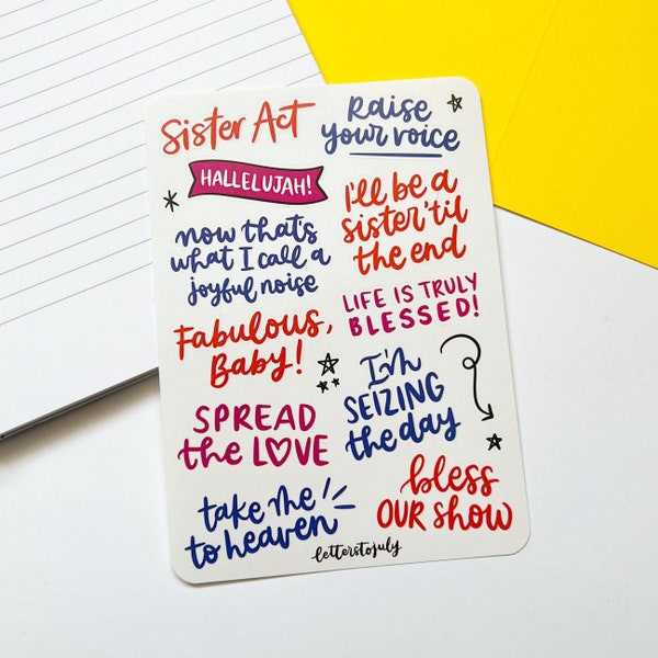 Sister Act the Musical Inspired Sticker Sheet