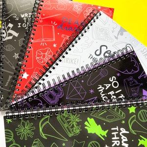 Musicals Inspired Notebook | Stagey Theatre Gifts | Heathers, Six, Wicked, Newsies