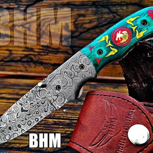 BHM-148&quot;Precious Gift Series&quot; True Damascus Handmade Folding Knife With Bone,Raindrop,Quality Clip,Liner,Exquisite Carving&Built to Outlast