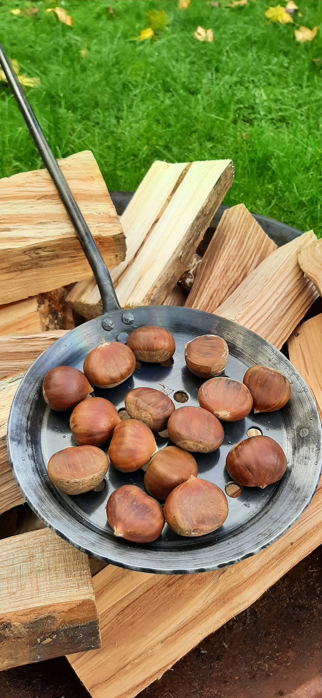 Chestnut Roasting Pan Chestnut Roaster Traditionally Hand Etsy UK