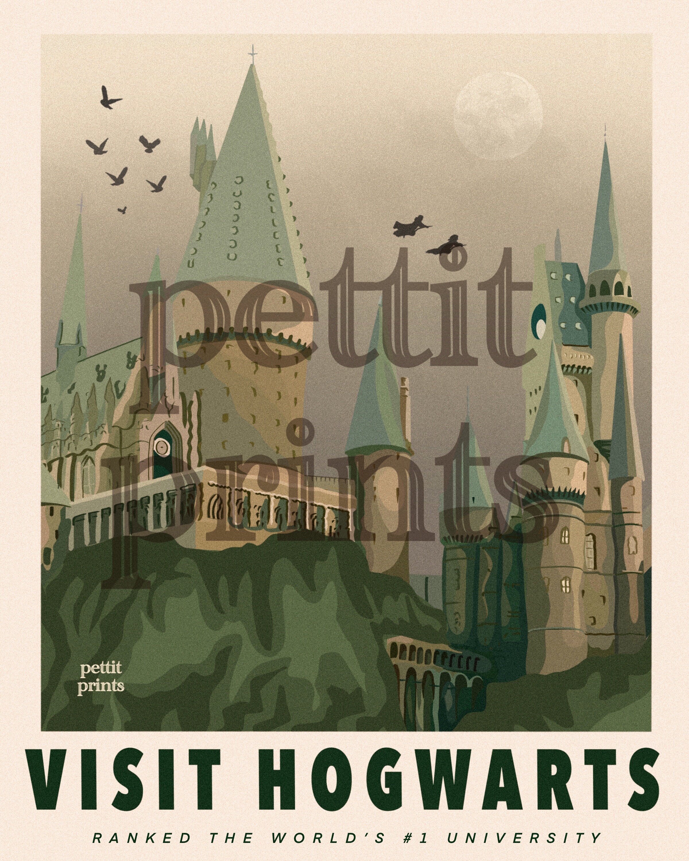 Digital Download Visit Hogwarts Harry Potter Vintage Travel Etsy