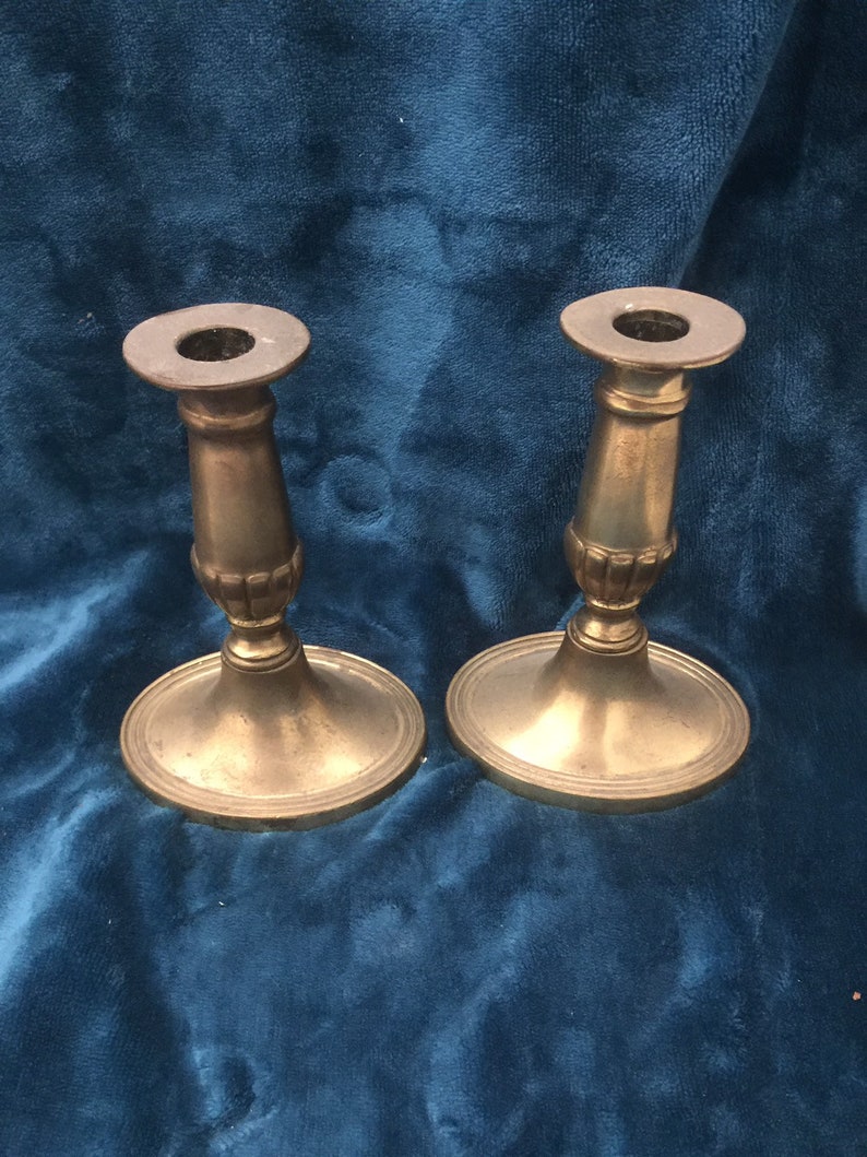 Vintage brass candlestick set