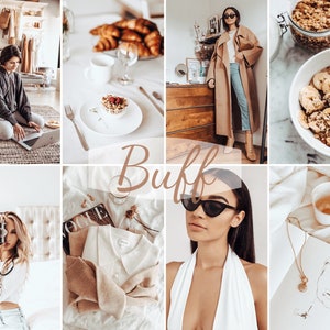 May include: A collage of images featuring a variety of lifestyle and fashion elements, including a woman wearing a long brown coat, a bowl of oatmeal with bananas and granola, a cup of coffee, and a white sweater with a brown cardigan.
