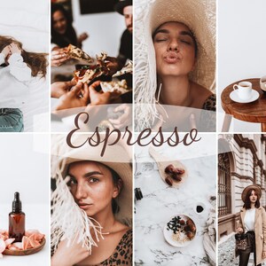 Mobile Lightroom Presets, Warm Blogger Presets, Influencer Presets Instagram filter, Espresso Presets, Brown Presets, Summer Filters