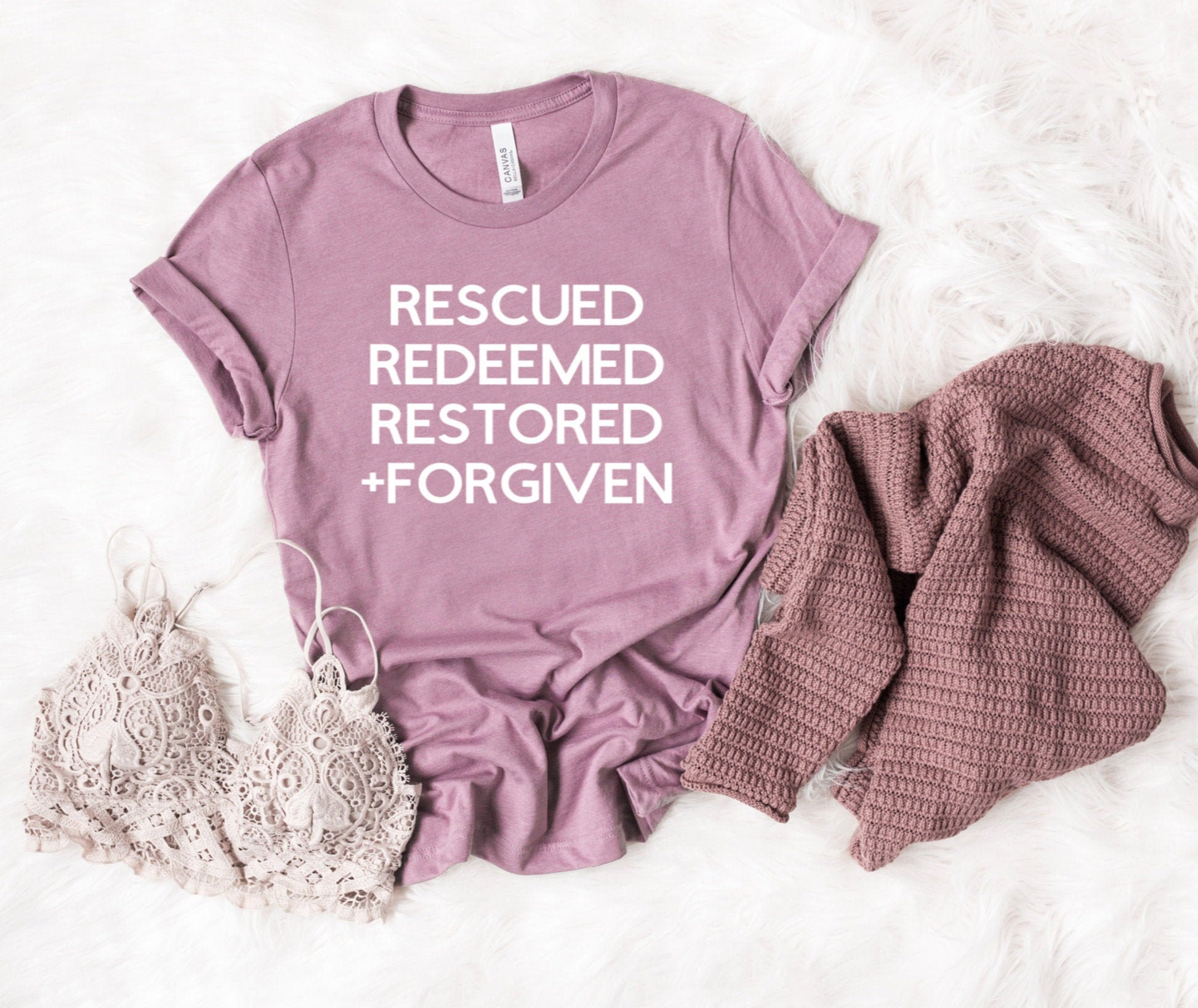 Recused Redeemed Restored Forgiven Shirt Christian Shirts | Etsy