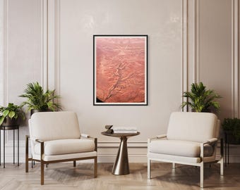 Arches National Park Luftfotografie Druck, Utah Wüstenlandschaft Wandkunst, Abstrakter Roter Stein Giclée-Druck