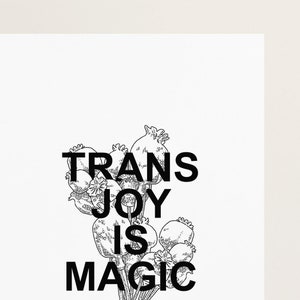 Transgender Post Card | Trans Joy is Magic | A6 Hand Drawn Minimalist Post Card