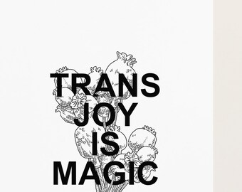 Transgender Post Card | Trans Joy is Magic | A6 Hand Drawn Minimalist Post Card