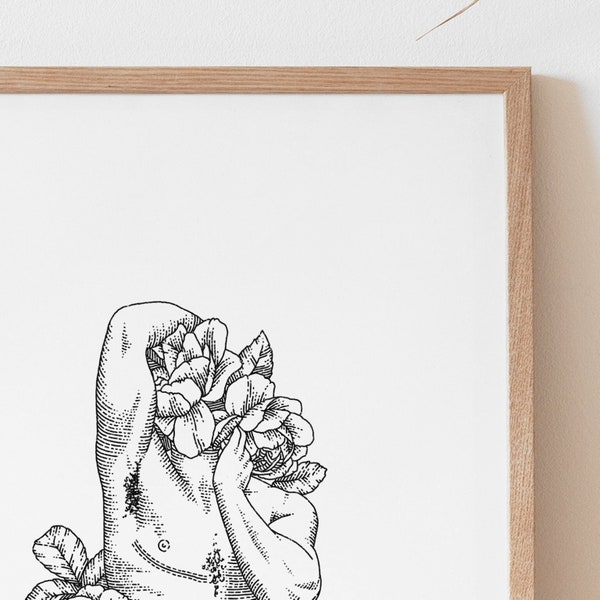 Transgender Art Print | In Nature | Line Art Illustration | Perfect gift for him, gift for her, gift for them