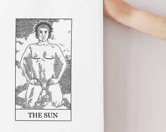 Transgender Tarot Art Print | The Sun | Line Art Illustration | Perfect gift for him, gift for her, gift for them