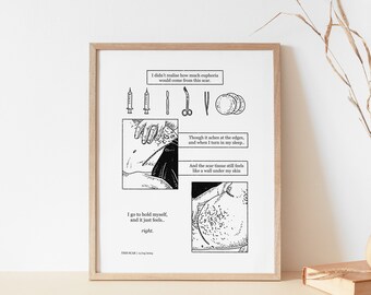 Transgender Art Print | "This Scar" | Line Art Illustration | Perfect gift for him, gift for her, gift for them