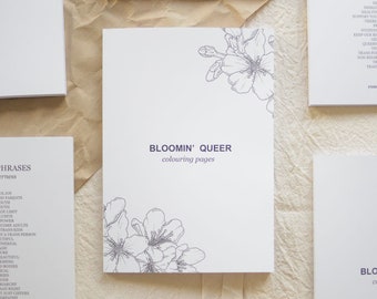 LGBTQ+ Adult colouring book |  Bloomin' Queer | Perfect gift for him, gift for her, gift for them