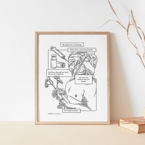 Transgender Art Print | "Blessings Comic" | Line Art Illustration | Perfect gift for him, gift for her, gift for them