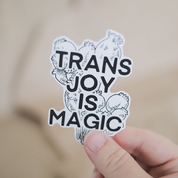 Transgender Stickers | Trans Joy is Magic | Eco Paper | Perfect for accessorising, decoration, customisation, scrapbooking, gift