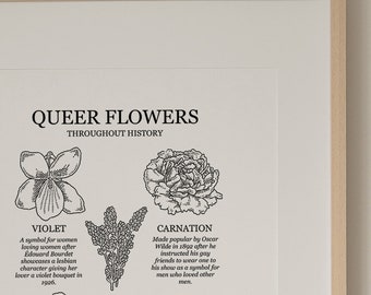 Transgender Art Print | Queer Flowers | Line Art Illustration | Perfect gift for him, gift for her, gift for them