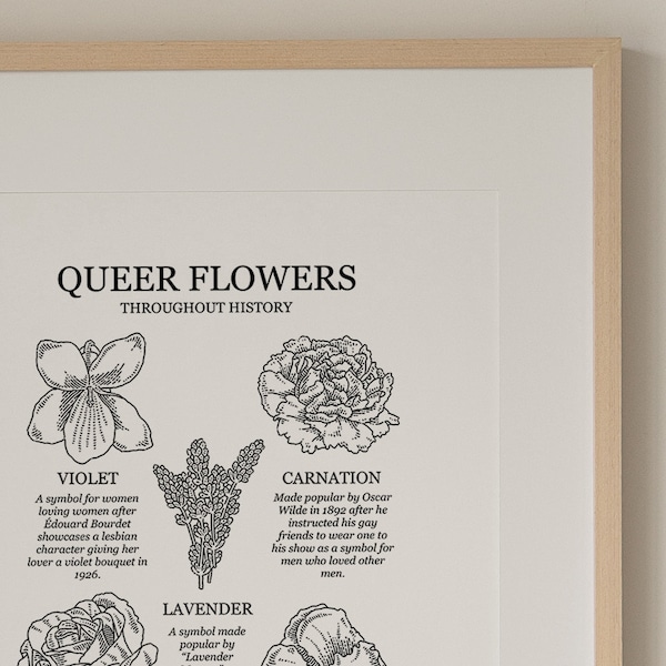 Transgender Art Print | Queer Flowers | Line Art Illustration | Perfect gift for him, gift for her, gift for them