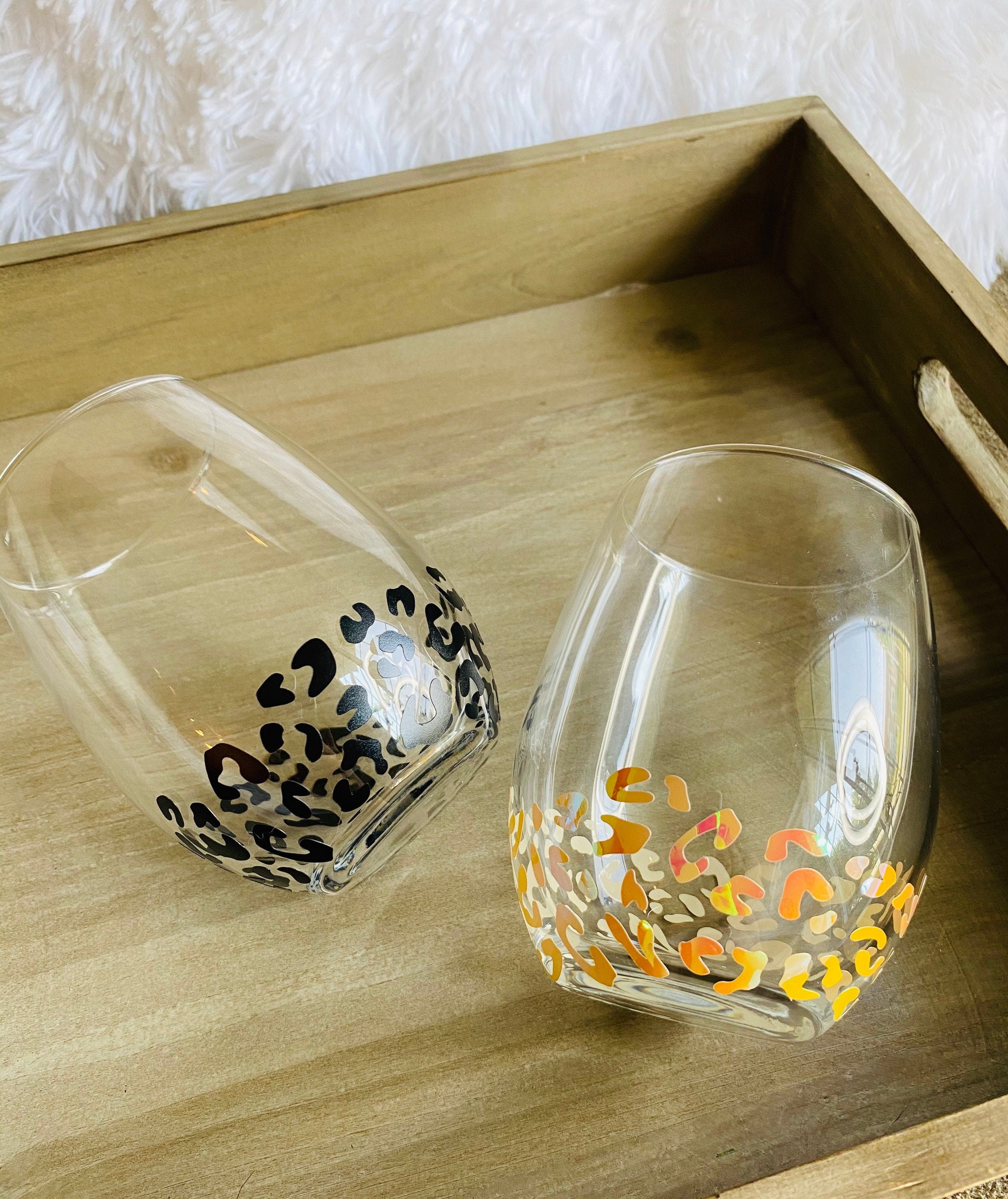 Leopard Wine Glass Wine Glass Gift for Her Leopard Print Etsy