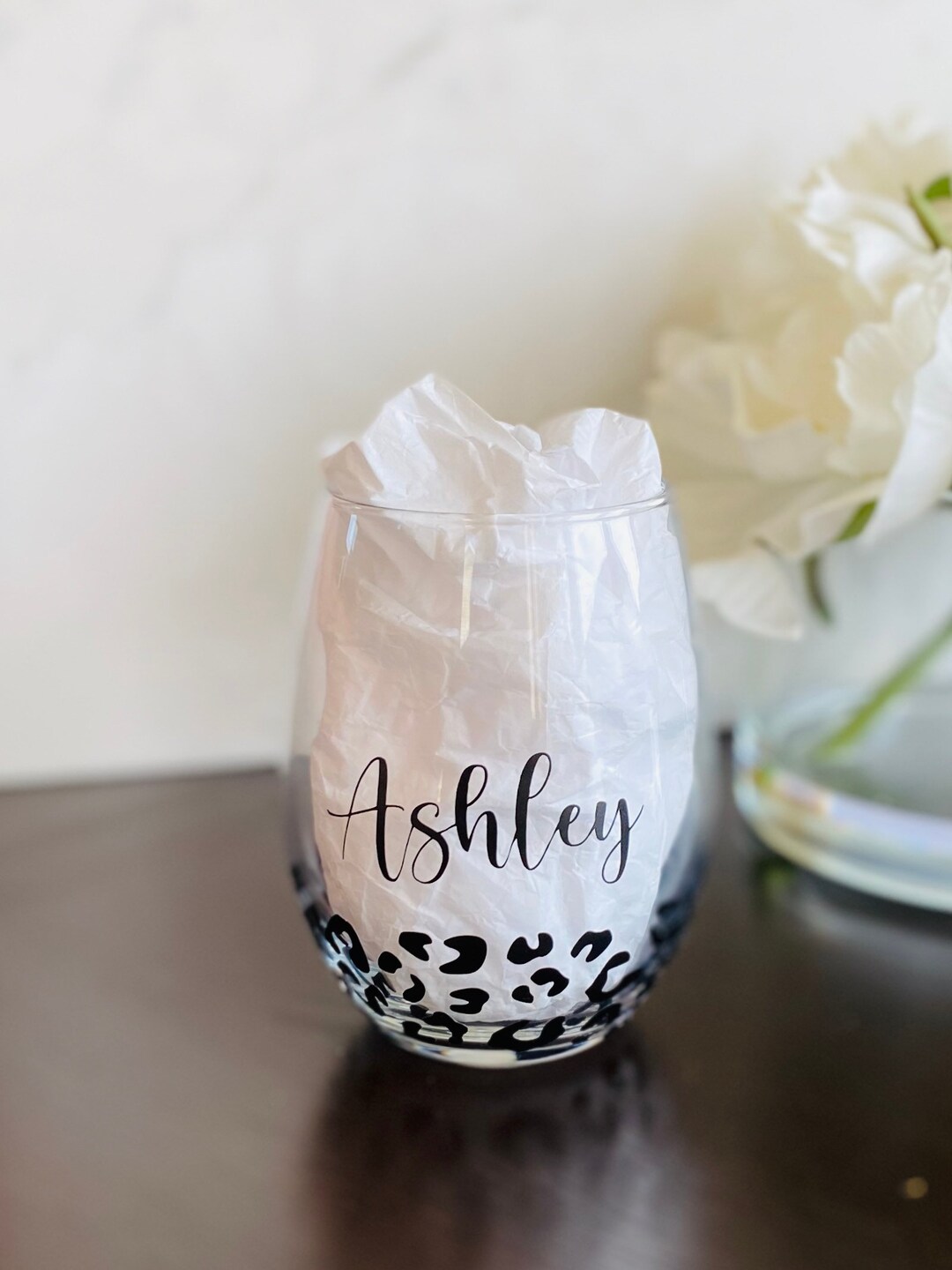 Leopard Wine Glass Personalized Wine Glass Gift for Her Etsy