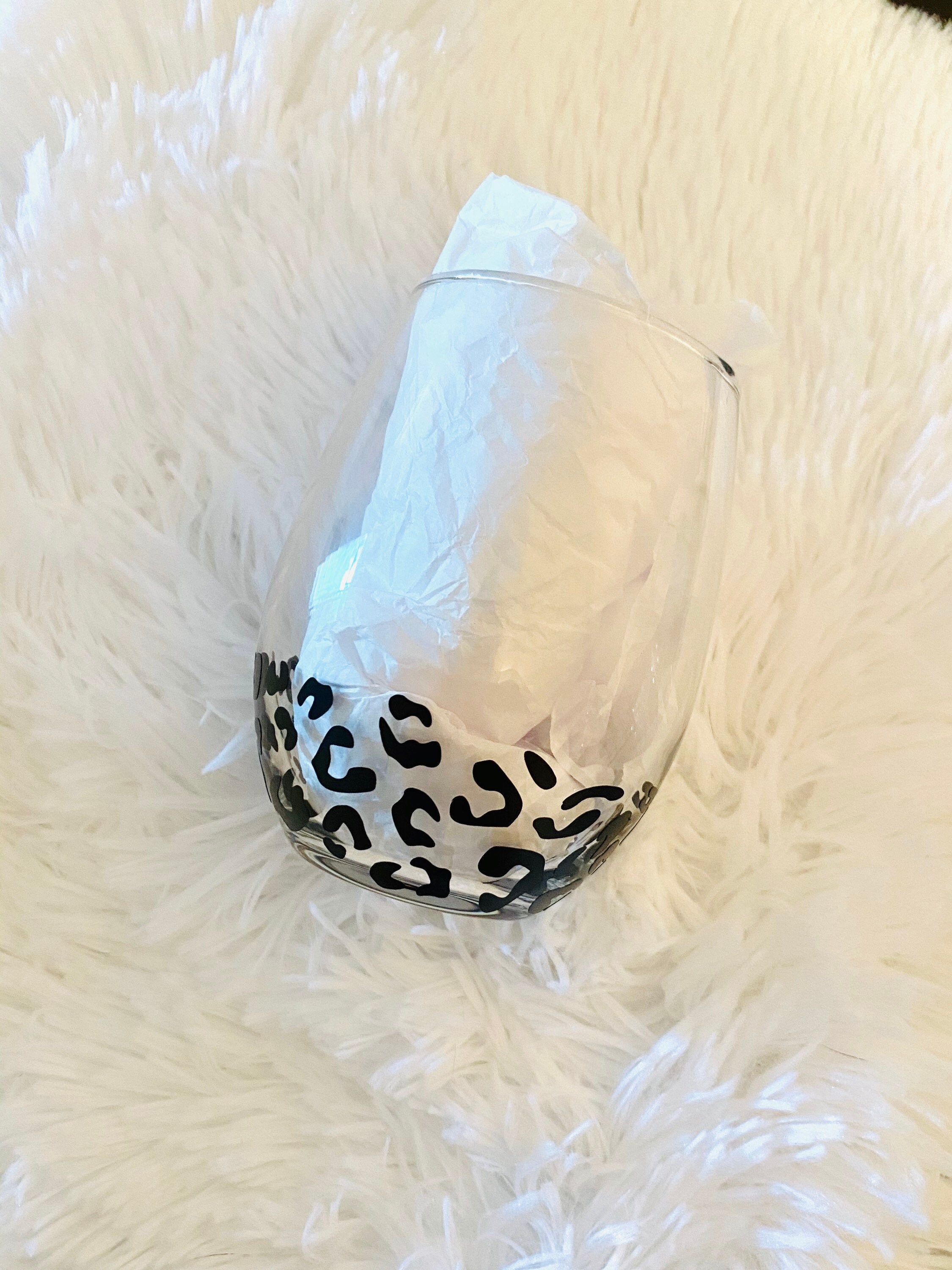 Leopard Wine Glass Wine Glass Gift for Her Leopard Print Etsy