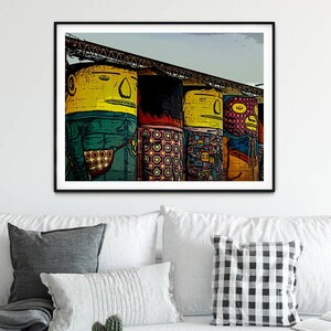 Granville Island Digital Print, Vancouver Art Print, Printable Design, Home Decor, Canadian Wall Art, Downloadable Artwork, Art, Canada