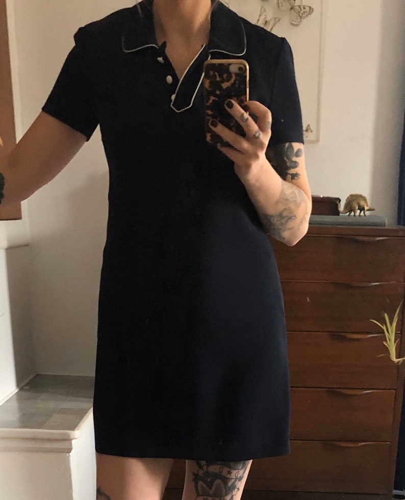 Vintage navy collared dress