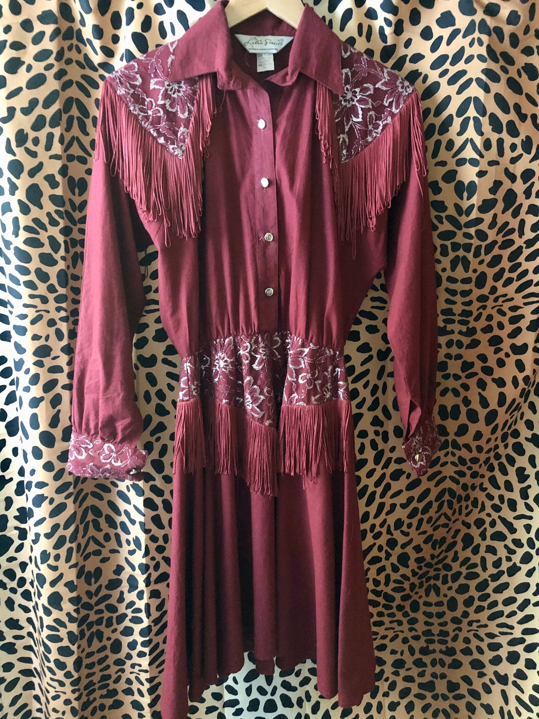 maroon western gown