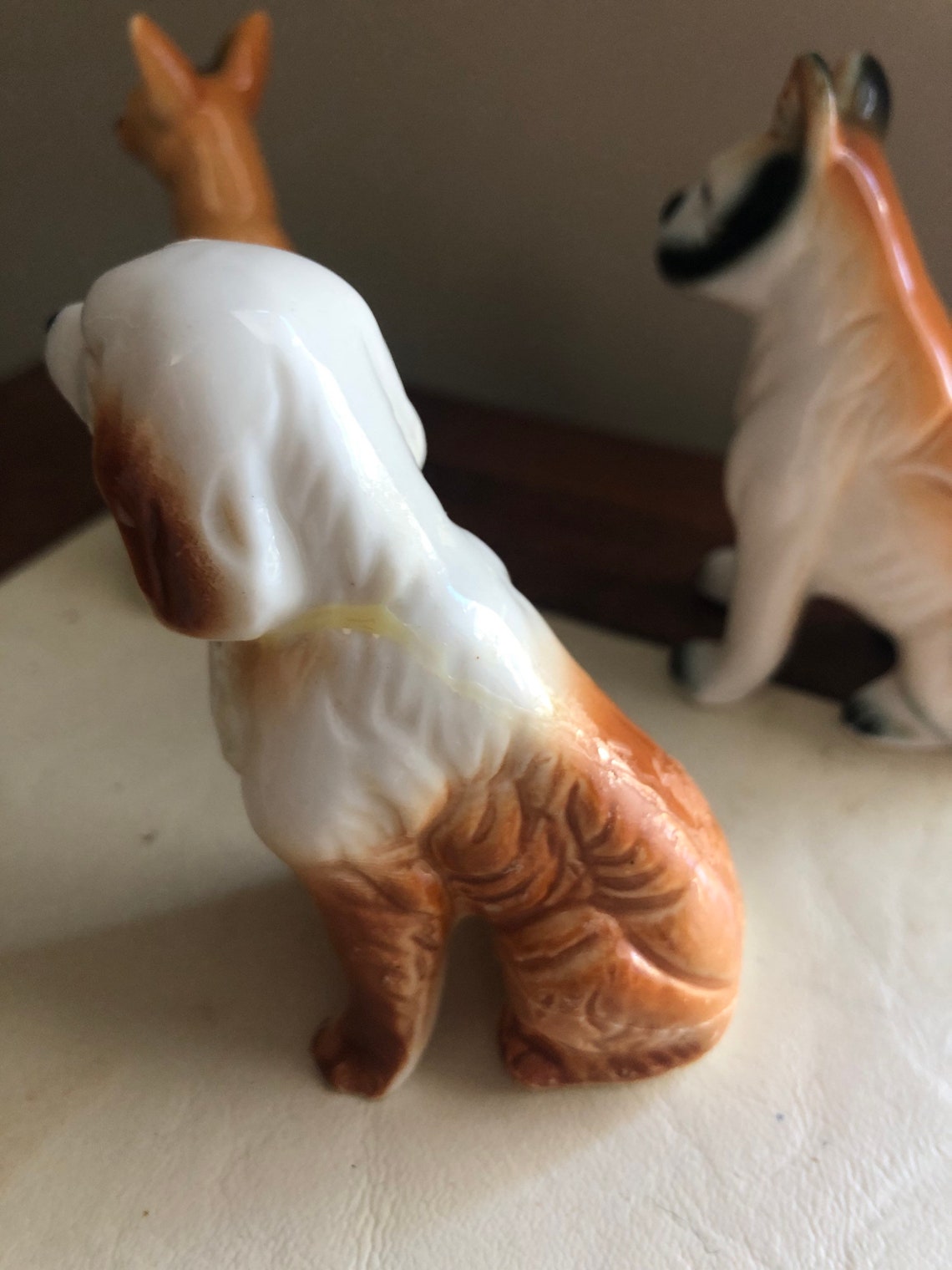 Set of 4 vintage porcelain dog figurines Etsy
