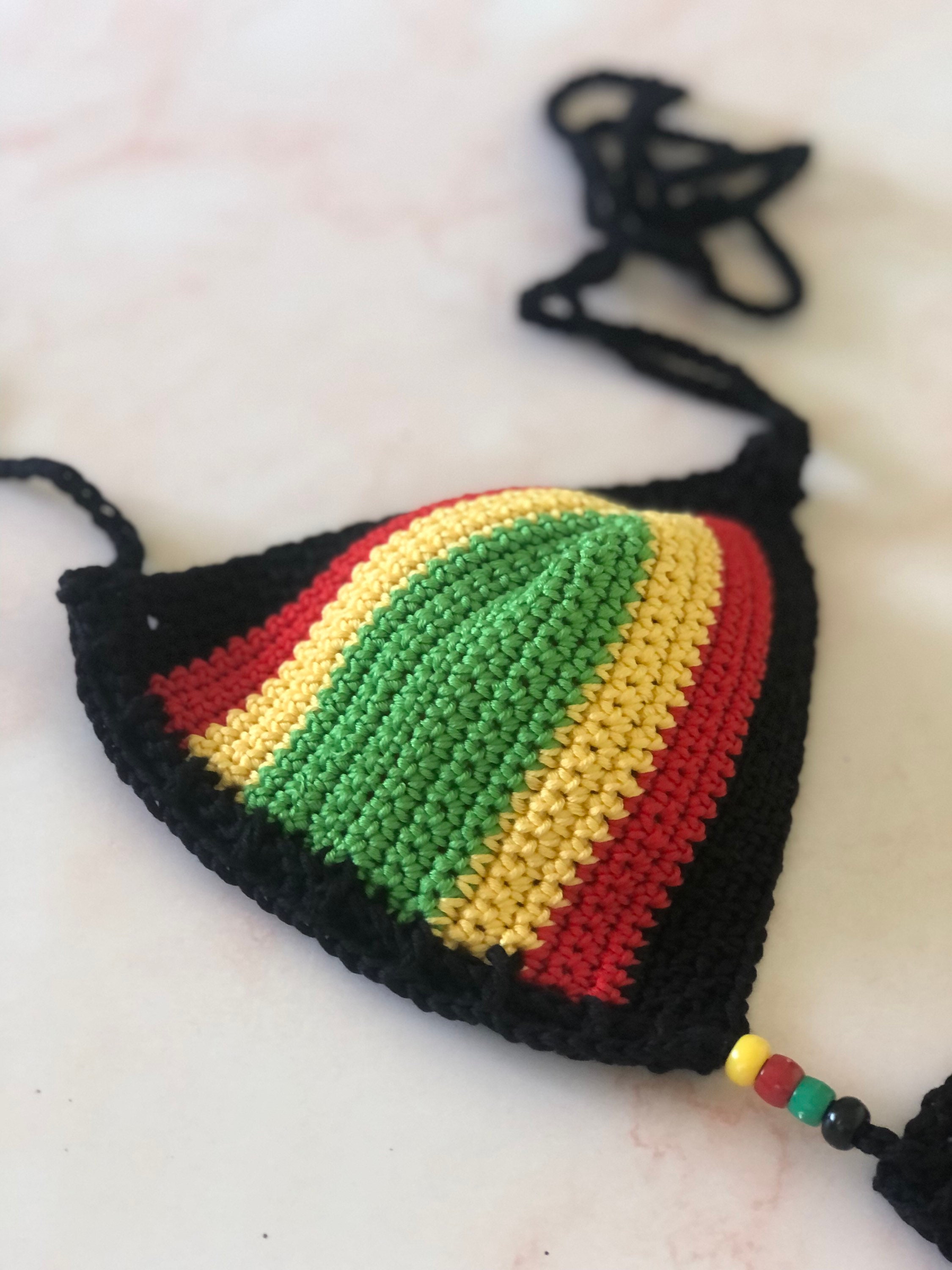Bikini Crochet Swimwear, Jamaican Bikini, Crochet Summer Top, Bikini Beach Bra, Reggae Bikini