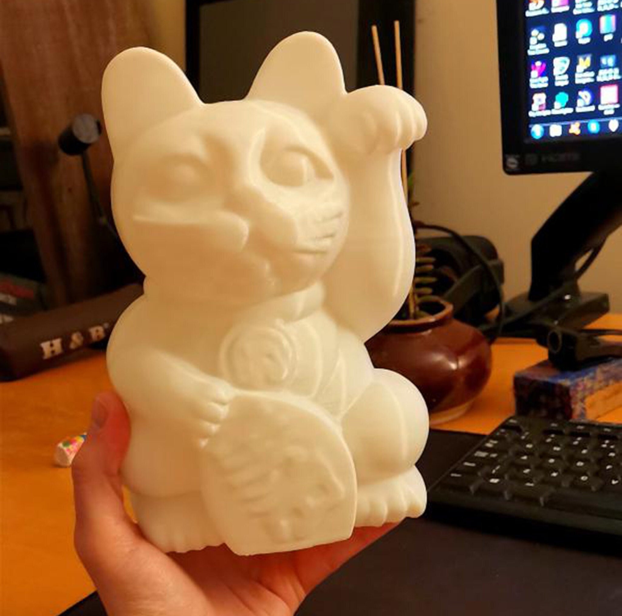 Happy Chinese Lucky Cat 3D Print 3D Print Object Cat - Etsy