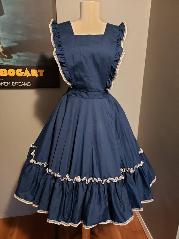Vintage pinafore dress circle skirt square dance 8