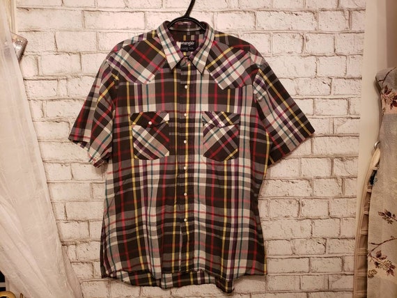 1960s cotton mens Wrangler short sleeve vintage we