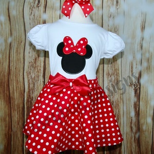 Minnie Mouse inspired shirt and swing skirt