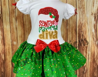 Santa’s favorite diva Christmas twirl dress Christmas party dress sparkly Christmas twirl party dress