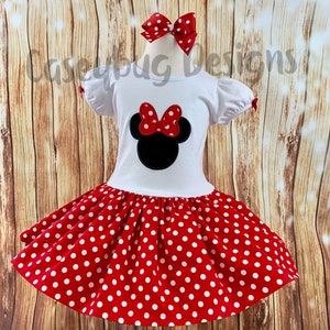 Minnie Mouse inspired twirl dress with crinoline, Minnie Mouse inspired party dress, Minnie Mouse inspired birthday dress