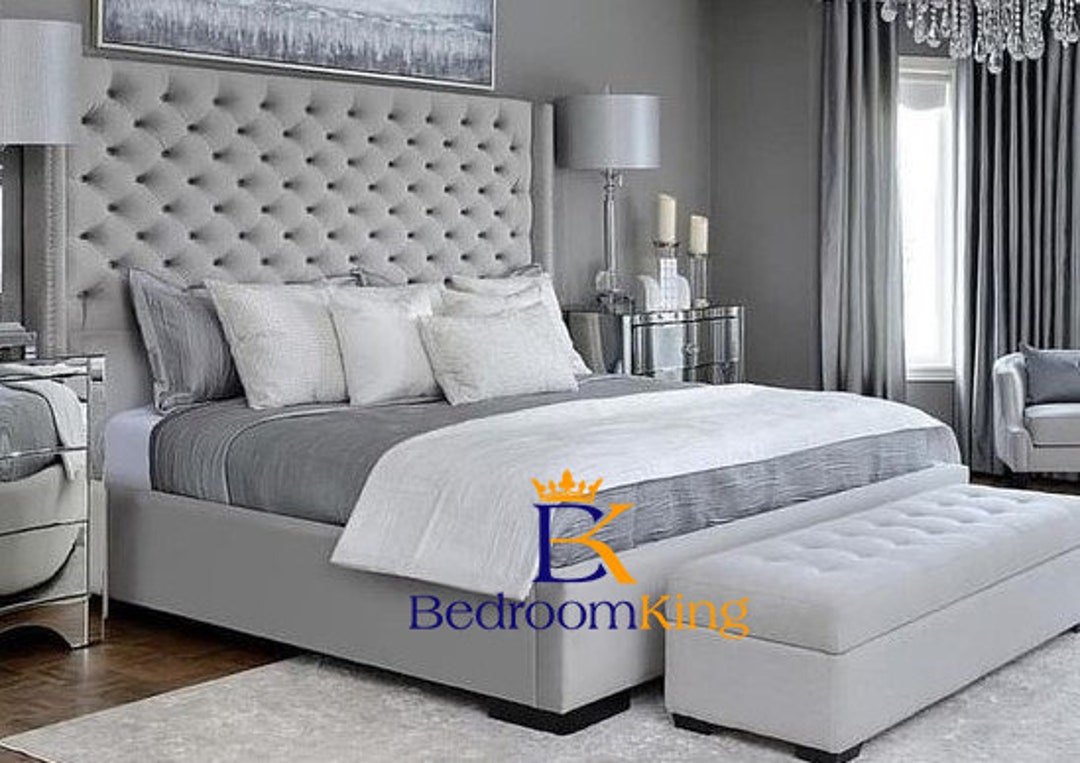 Hilton Wingback Studded Chesterfield Bed Frame Available in Etsy