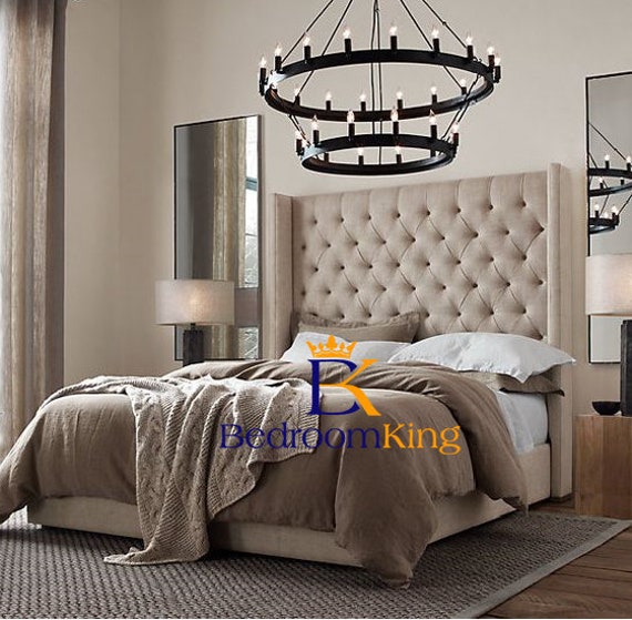 Double Wing Back Bed Frame Chesterfield Upholstered Uk Made New 5ft King Size Home Garden Furniture Diy Suneducationgroup Com Double Wing Back Bed Frame Chesterfield, King Size Wingback Bed