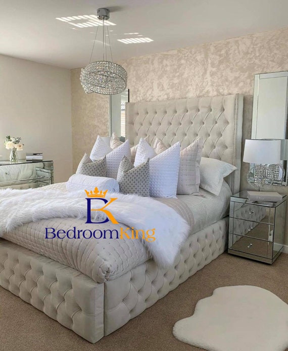 De andere dag Verleiden Opsommen Georgina Chesterfield Wingback Studded Bed Frame Luxury - Etsy