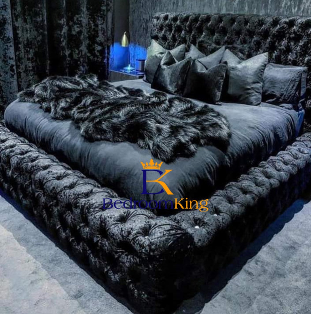 Midnight Chesterfield Ambassador Buttoned Bed Frame Available in